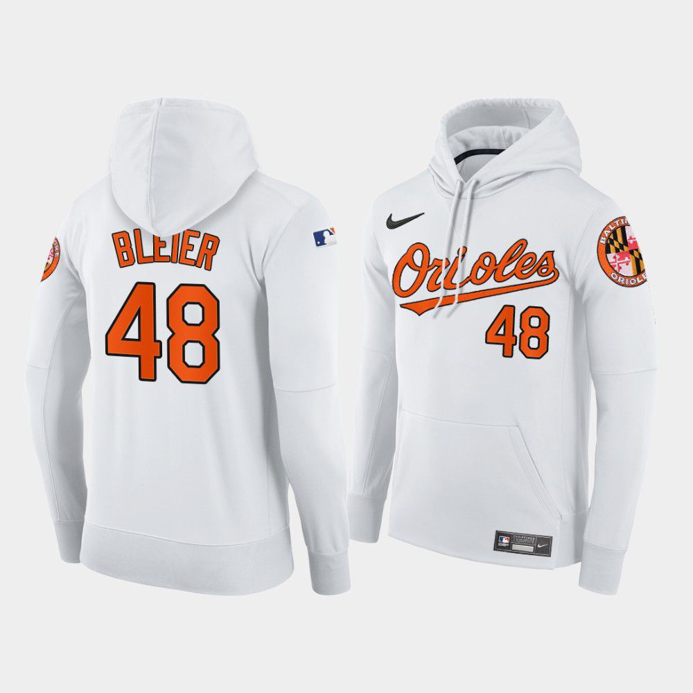 Men Baltimore Orioles #48 Bleier white home hoodie 2021 MLB Nike Jerseys->boston red sox->MLB Jersey